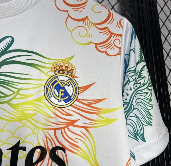 24/25 Real Madrid White Multi-Color Dragon Special Jersey - Image 4