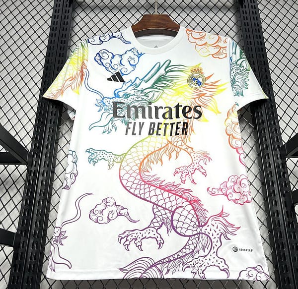 24/25 Real Madrid White Multi-Color Dragon Special Jersey - Image 5