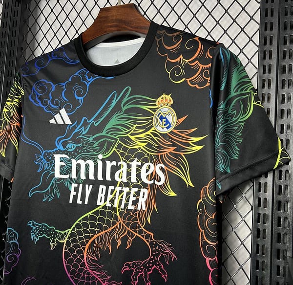 24/25 Real Madrid Black Multi-Color Dragon Special Jersey - Image 3