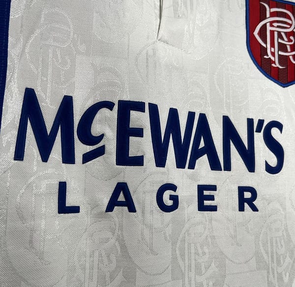Retro 96/97 Glasgow Rangers Away White Jersey - Image 7