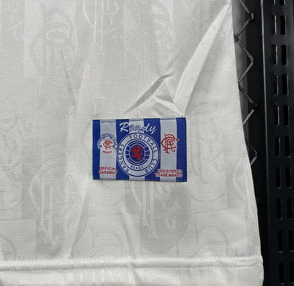 Retro 96/97 Glasgow Rangers Away White Jersey - Image 8