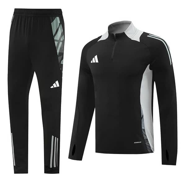 2024 Adidas Black/Grey Half Zipper Jacket +Long Pants