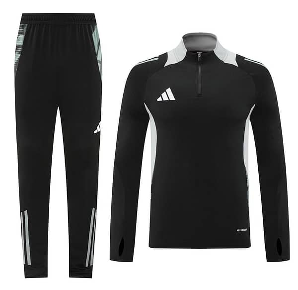 2024 Adidas Black/Grey Half Zipper Jacket +Long Pants - Image 15