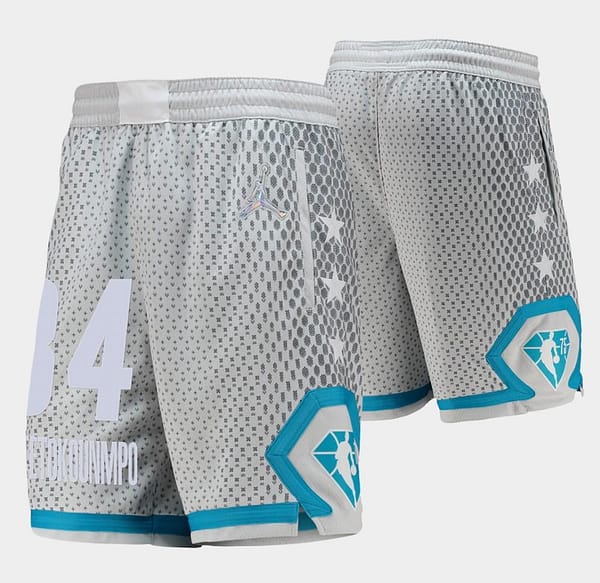 Adult 2022 All-Star Giannis Antetokounmpo Gray Diamond Shorts