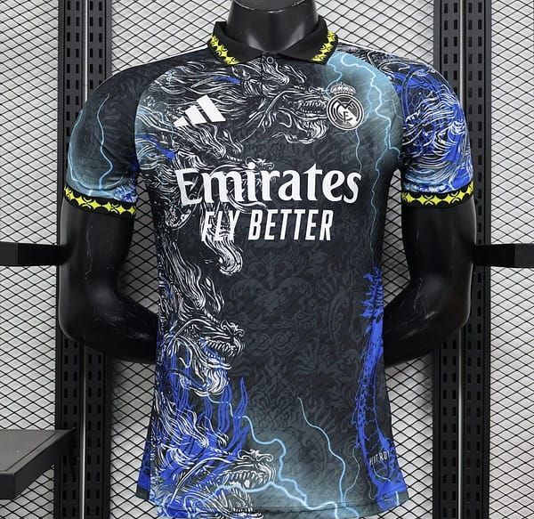 Player Version 24/25 Real Madrid Black/Blue Dragon Special Jersey