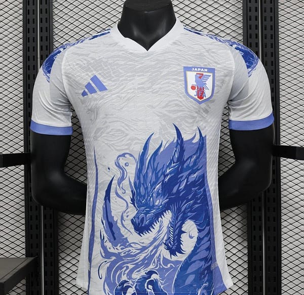 Player Version 2024 Japan White With Blue Dragon Jersey