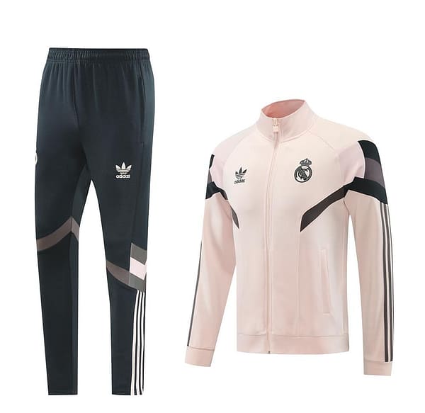 24/25 Real Madrid Light Pink Full Zipper Jacket +Long Pants