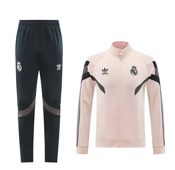 24/25 Real Madrid Light Pink Full Zipper Jacket +Long Pants - Image 13