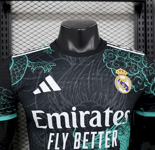 2025/26 Player Version Real Madrid Black Green Dragon Edition Jersey - Image 4