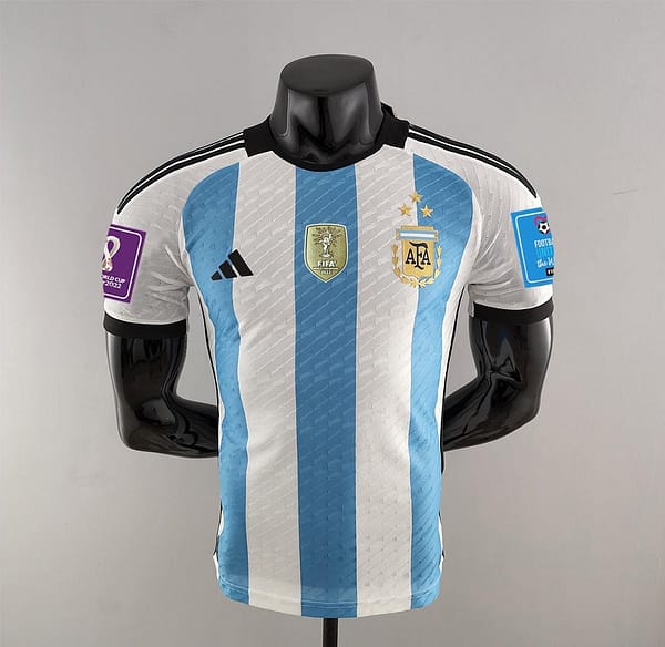 Player Version 3 Stars 2022 Argentina Home Jersey With World Cup Champion Patches