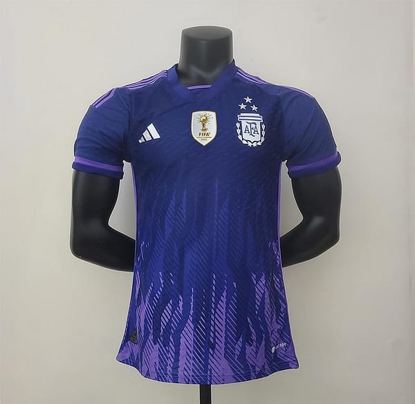 Player Version 3 Stars  Argentina Away Jersey