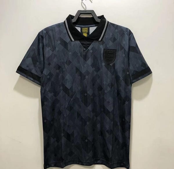 Retro 1990 England Away Black Soccer Jersey
