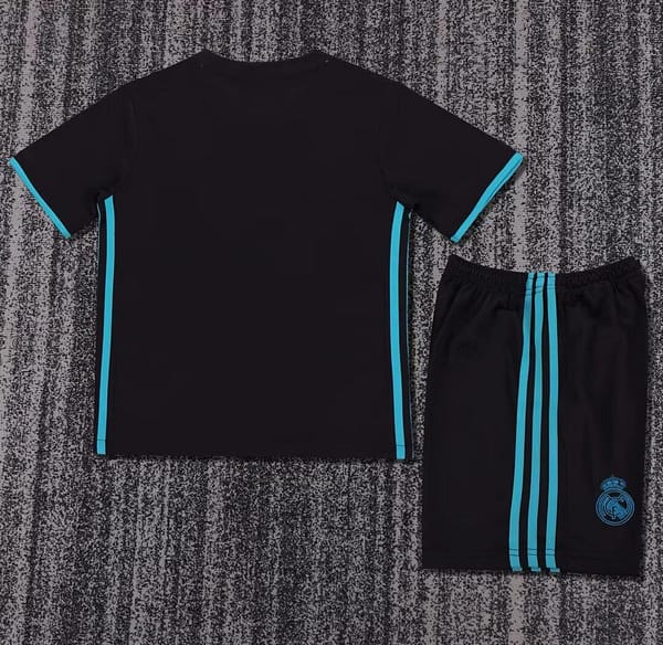 Retro Kids 17/18 Real Madrid Away Black Jersey - Image 13