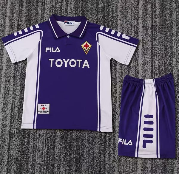 Retro Kids 99/00 Fiorentina Home Soccer Jersey - Image 9
