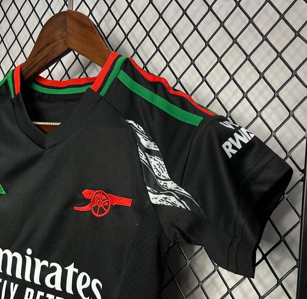24/25 Kids Arsenal Away Black Jersey - Image 3