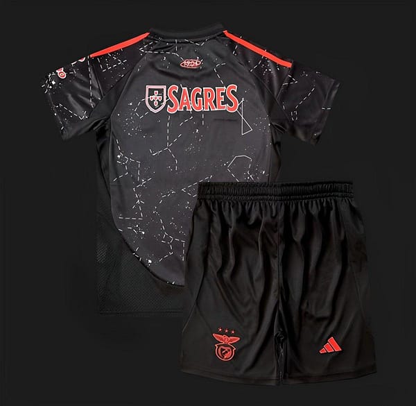 24/25 Kids Benfica Away Black Jersey - Image 2