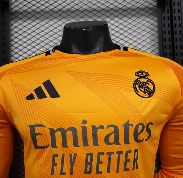 Player Version 24/25 Real Madrid Away Orange Long Sleeve Jersey - Image 2