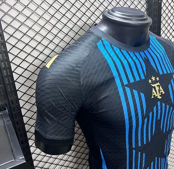 Player Version 2024 Argentina Copa America Light Blue Stripes Pre-Match Jersey - Image 4