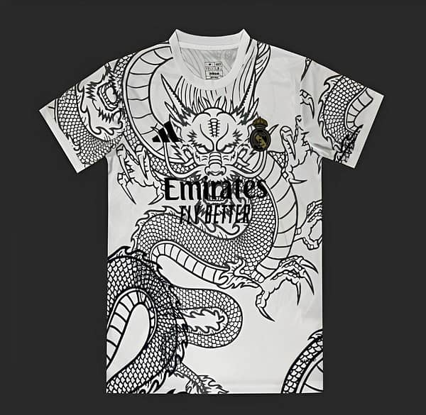 24/25 Real Madrid White With Black Dragon Special Jersey