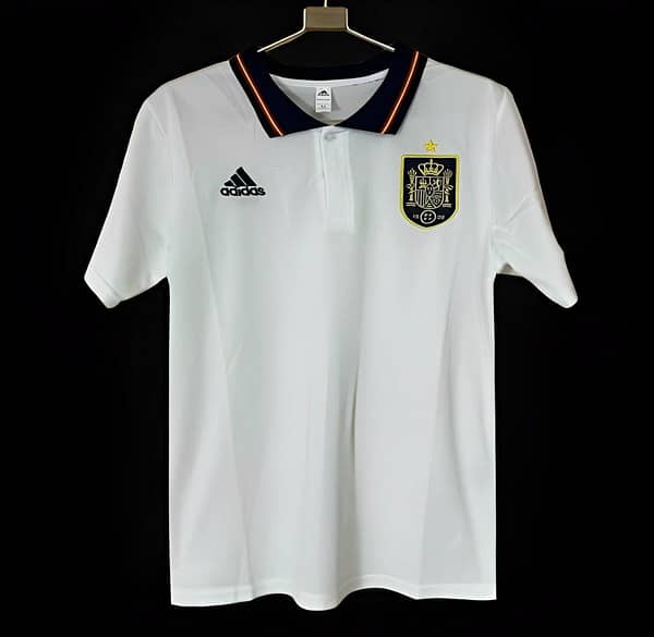 2024 Spain White Polo Jersey