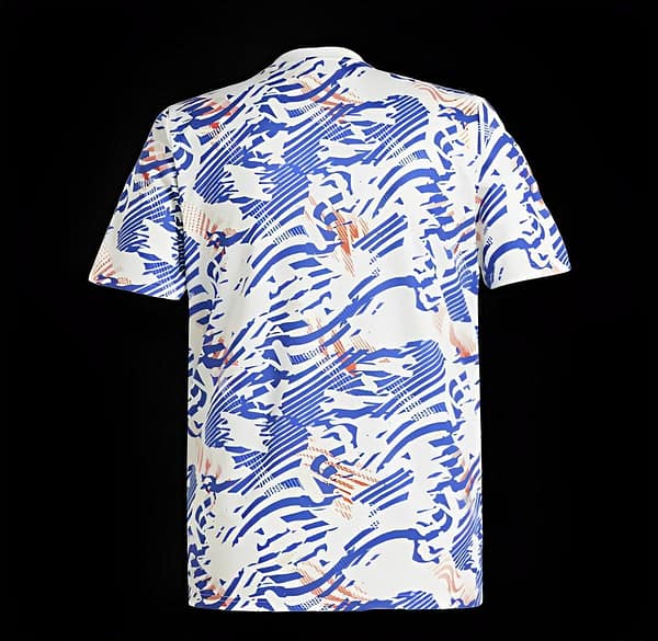 24/25 Olympique Lyon Abstract Blue Orange Pre-match Jersey - Image 2