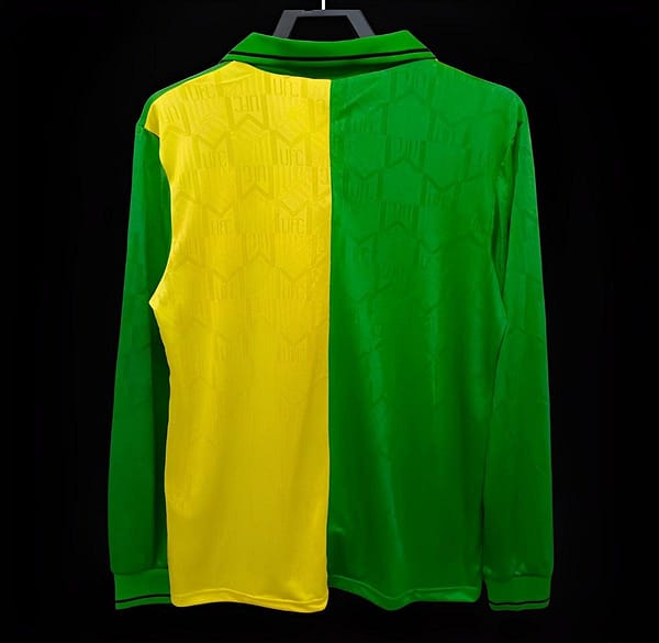Retro 92/94 Manchester United Third Green/Yellow Long Sleeve Jersey - Image 2