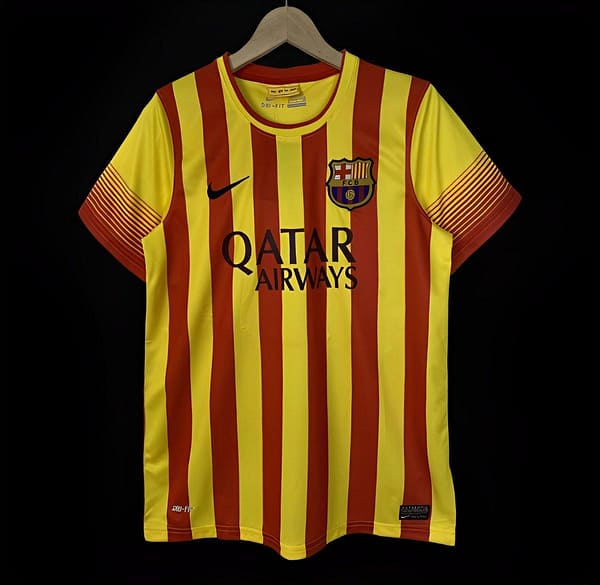 Retro 13/14 Barcelona Away Yellow Jersey