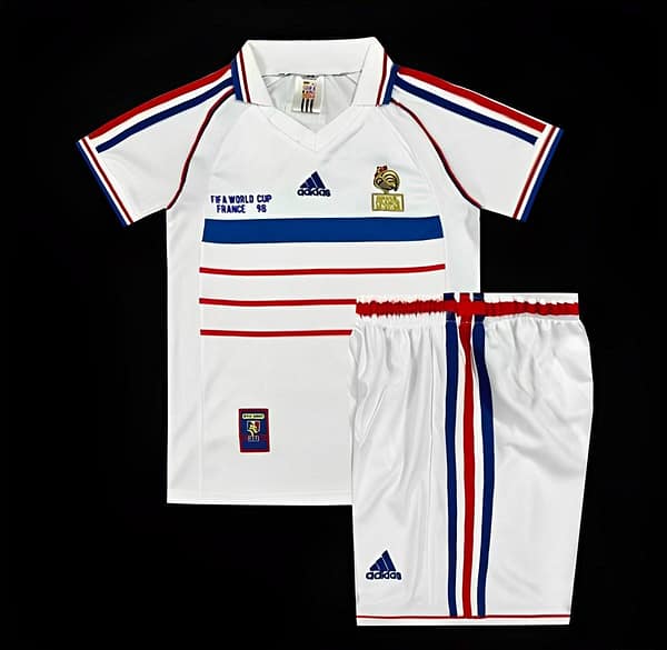 Retro 1998 Kids France Away White Jersey