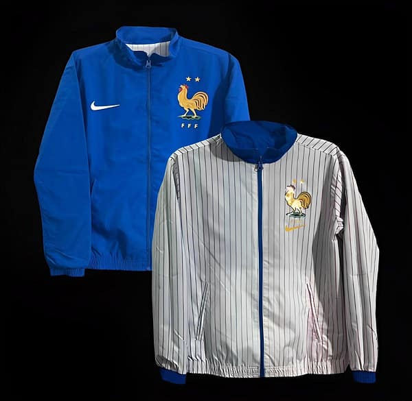 2024 France Blue/White Reversible Full Zipper Jacket