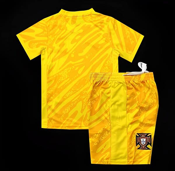Kids 2024 Portugal Yellow Goalkeeper Jersey - Image 2