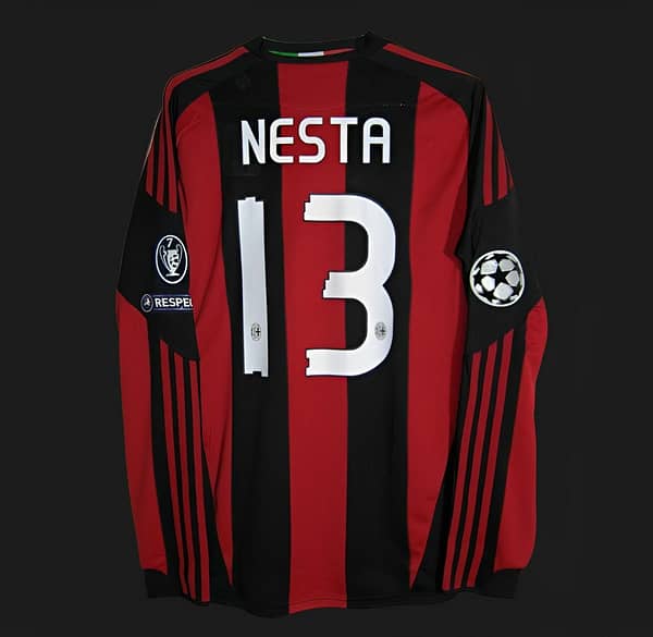 Retro 10/11 AC Milan Home Long Sleeve Jersey - Image 3