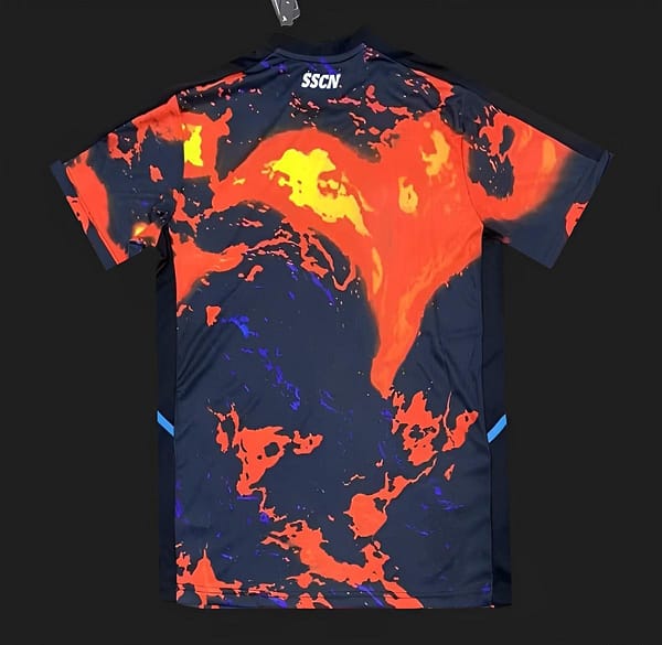 24/25 EA7 Napoli 2024 Pre-Match bright Red Volcanic Lava Pattern Jersey - Image 2