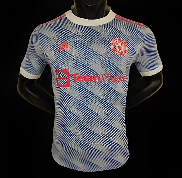 Player Version 21/22 Retro Manchester United Away Sky blue Jersey
