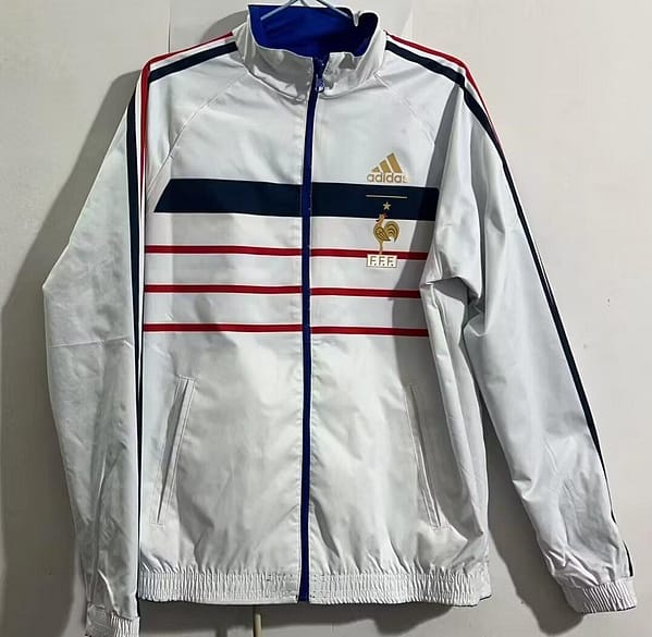 Retro 1998 France Blue/White Reversible Full Zipper Jacket - Image 5