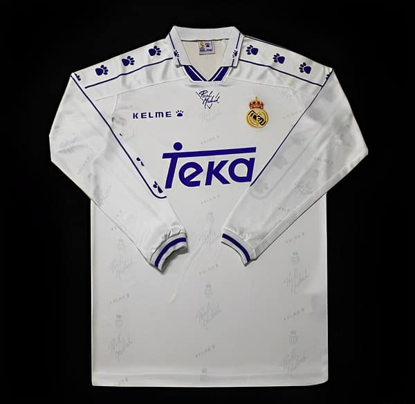 Retro 95/96 Real Madrid Home Long Sleeve Jersey