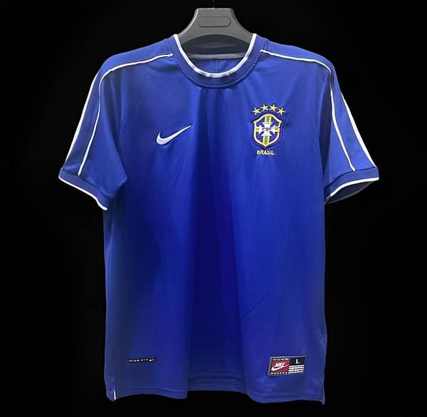 Retro 1998 Brazil Away Blue Jersey