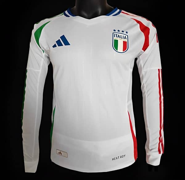 Player Version 2024 Italy Away White Long Sleeve Jersey