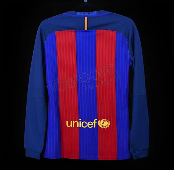 Retro 16/17 Barcelona Home Long Sleeve Jersey - Image 2