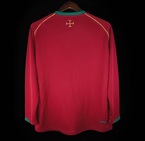 Retro 2006 Portugal Home Long Sleeve Jersey - Image 2