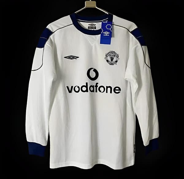 Retro 00/1 Manchester United Away Long Sleeve White Jersey