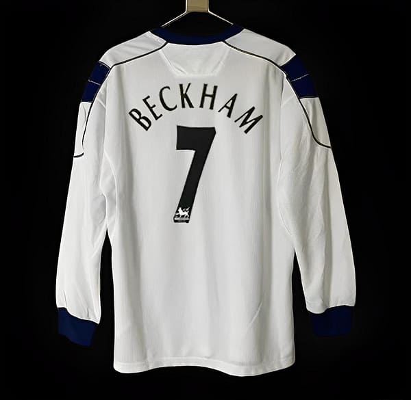 Retro 00/1 Manchester United Away Long Sleeve White Jersey - Image 2