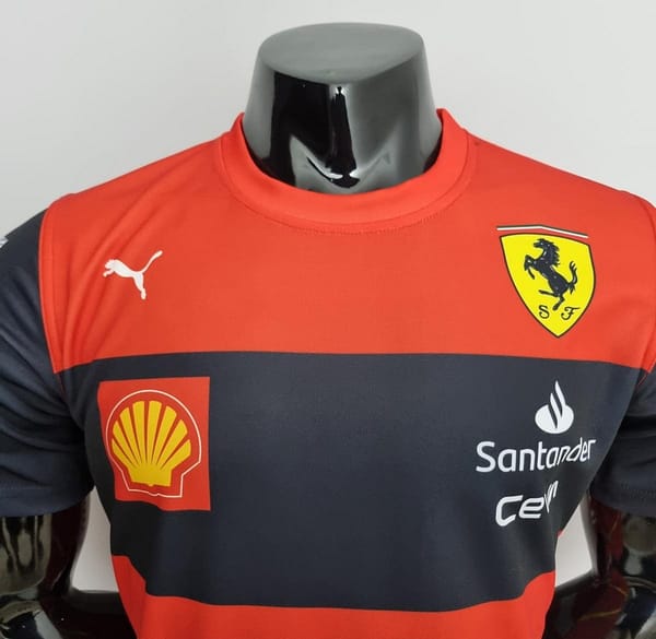 2022 F1 Formula One; Ferrari racing suit crew neck red 55 - Image 2