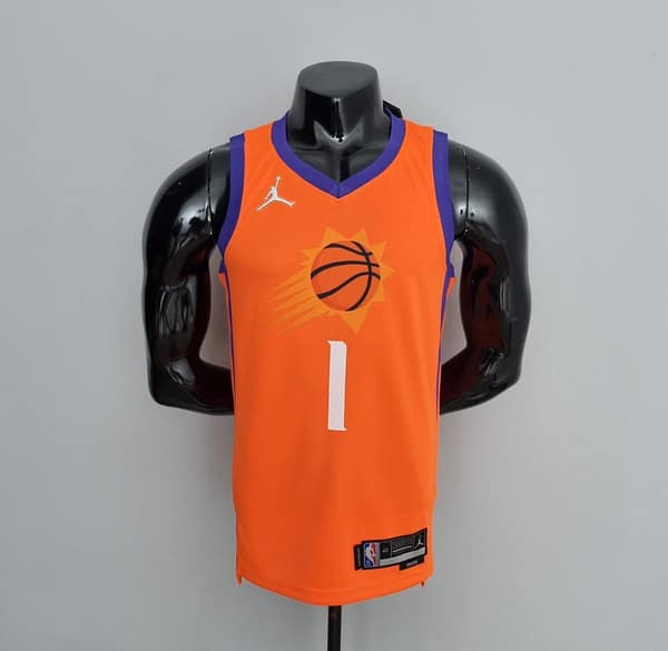 75th Anniversary BOOKER#1 Phoenix Suns Jordan Theme Orange NBA Jersey
