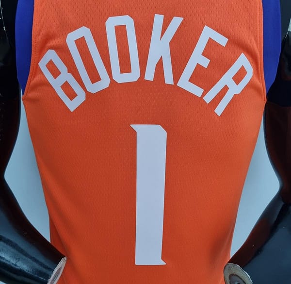 75th Anniversary BOOKER#1 Phoenix Suns Jordan Theme Orange NBA Jersey - Image 3