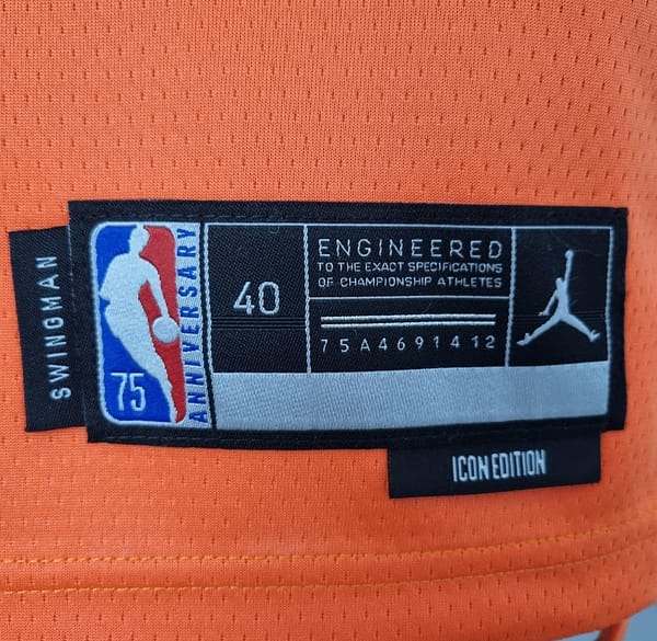 75th Anniversary BOOKER#1 Phoenix Suns Jordan Theme Orange NBA Jersey - Image 5