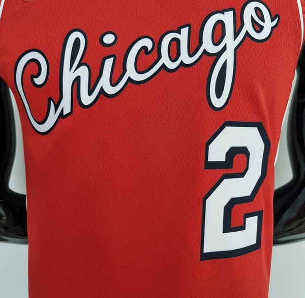 75th Anniversary 2022 Season Chicago Bulls BALL #2 City Edition Red NBA Jersey - Image 8