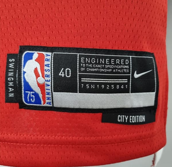 75th Anniversary 2022 Season Chicago Bulls CARUSO #6 City Edition Red NBA Jersey - Image 3