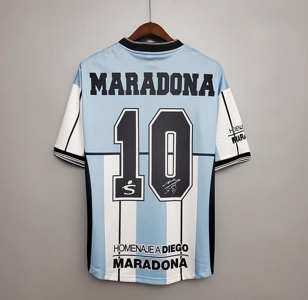 Retro 2001 Argentina Maradona #10 Commemorative Edition Soccer Jersey - Image 3