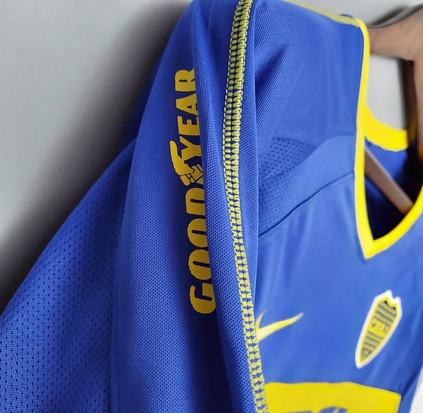Retro Long Sleeve Boca Juniors 03/04 home Soccer Jersey - Image 5