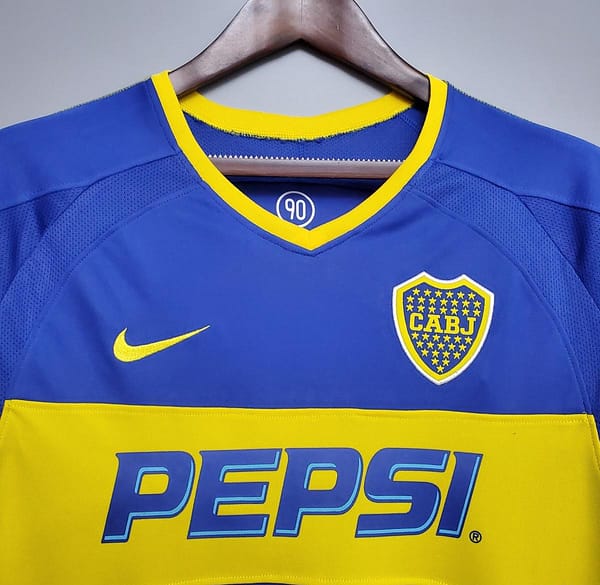 Retro Long Sleeve Boca Juniors 03/04 home Soccer Jersey - Image 10
